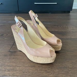Christian loubitons wedge-authentic!!